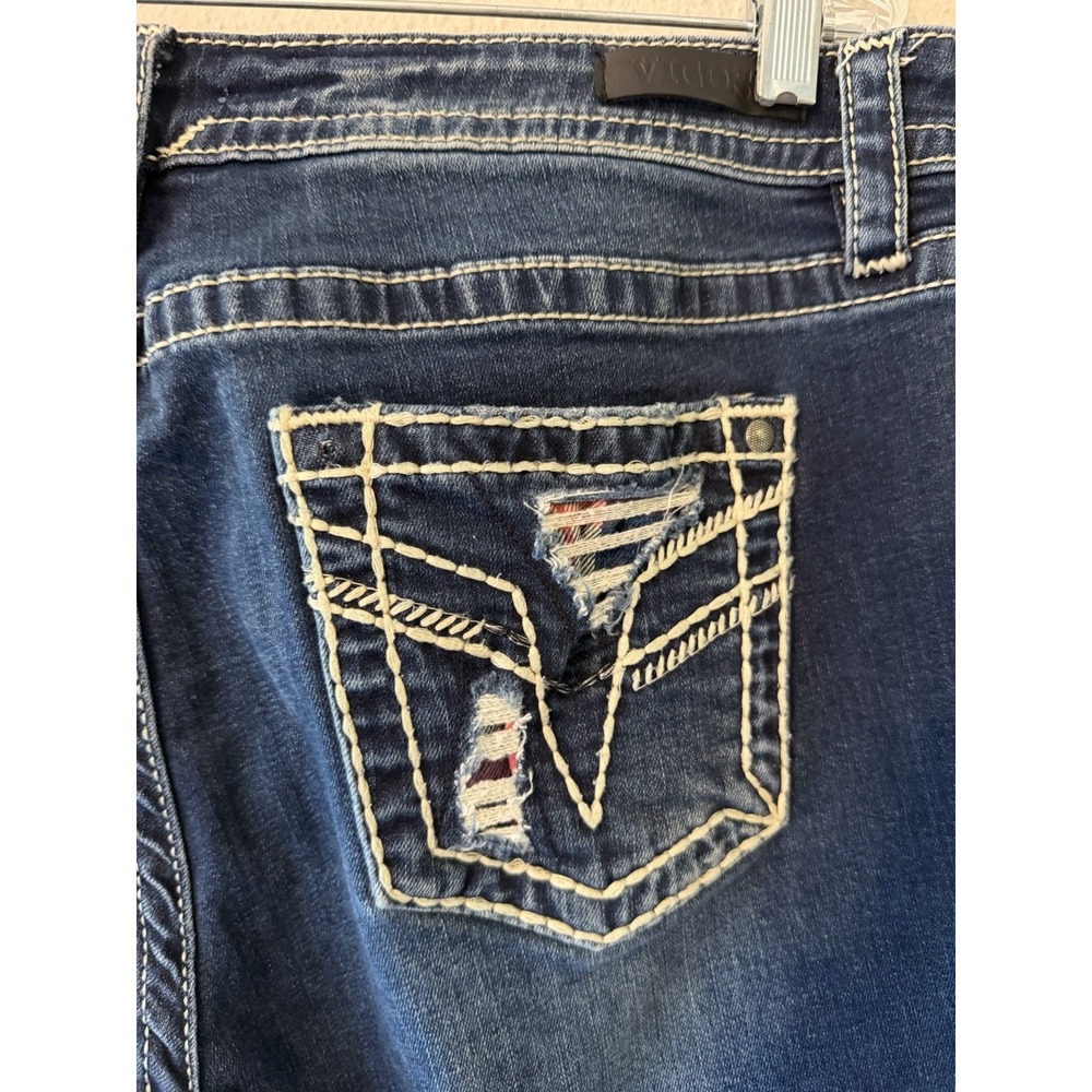 Vigoss Women’s Heritage Slim Boot Size 16 Stretch Denim Blue Jeans 30 Inseam